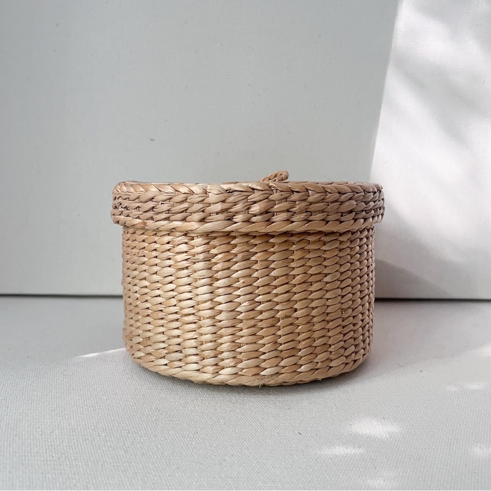 Woven Basket with Lid